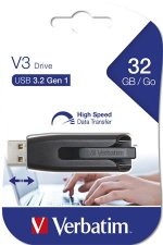 Pendrive 32GB USB 3.0 60/12MB/sec Verbatim V3 fekete-szrke #1